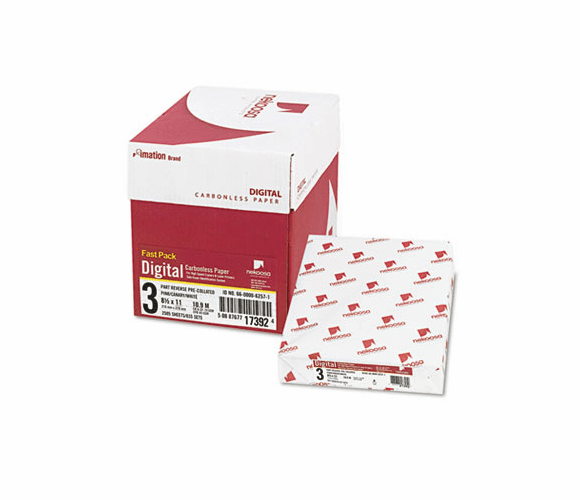 NEK17392 Fast Pack Digital Carbonless Paper, 8-1/2 x 11, Pink/Canary/White, 2500/Carton By NEKOOSA COATED PRODUCTS LLC