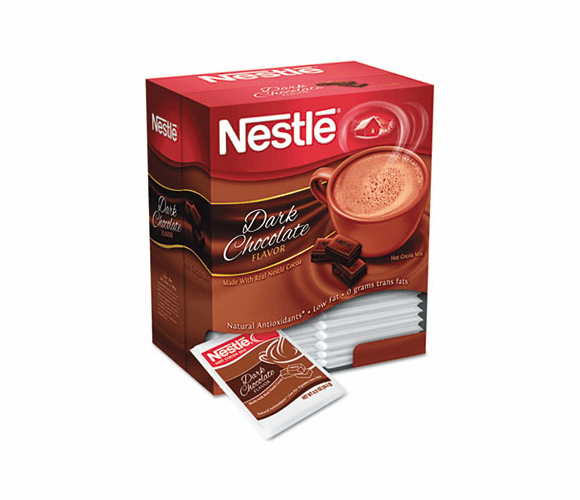 NES70060 Instant Hot Cocoa Mix, Dark Chocolate, 0.71oz, 50/Box By NESTLE