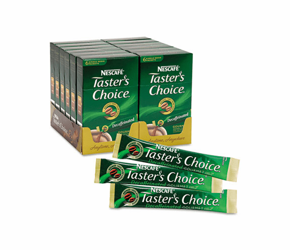 NES70821CT Taster's Choice Stick Pack, Decaf Coffee, 0.07 oz, 72 Sticks/Carton By NESTLE