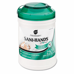 NICP49584 Sani-Hands Sustainable Wipes, Unscented, 250/Canister By NICE-PAK PRODUCTS, INC