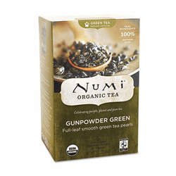 NUM10109 Organic Teas and Teasans, 1.27 oz, Gunpowder Green, 18/Box By Numi