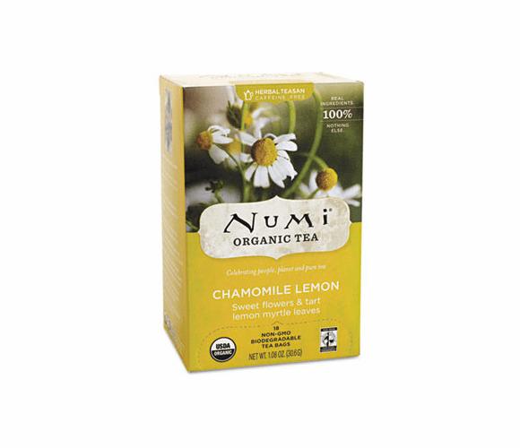 NUM10150 Organic Teas and Teasans, 1.8 oz, Chamomile Lemon, 18/Box By Numi