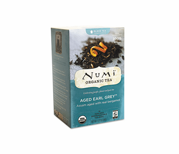 NUM10170 Organic Teas and Teasans, 1.27 oz, Aged Earl Grey, 18/Box By Numi