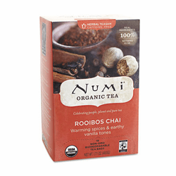 NUM10200 Organic Teas and Teasans, 1.71 oz, Rooibos Chai, 18/Box By Numi