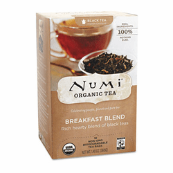NUM10220 Organic Teas and Teasans, 1.4 oz, Breakfast Blend, 18/Box By Numi
