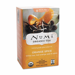 NUM10240 Organic Teas and Teasans, 1.58 oz, White Orange Spice, 16/Box By Numi