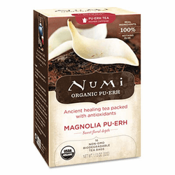 NUM10380 Organic Teas and Teasans, .125 oz, Magnolia Puerh, 16/Box By Numi