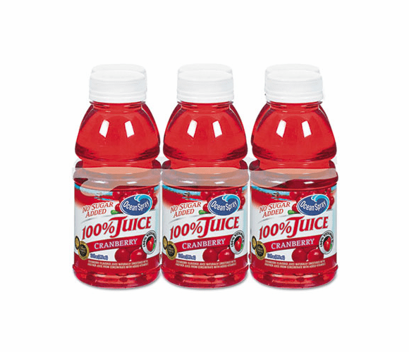 OCS00066 100% Juice, Cranberry, 10 oz. Bottle, 6 per Pack By OCEAN SPRAY