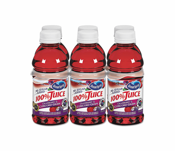 OCS00072 100% Juice, Cranberry Grape, 10 oz. Bottle, 6 per Pack By OCEAN SPRAY