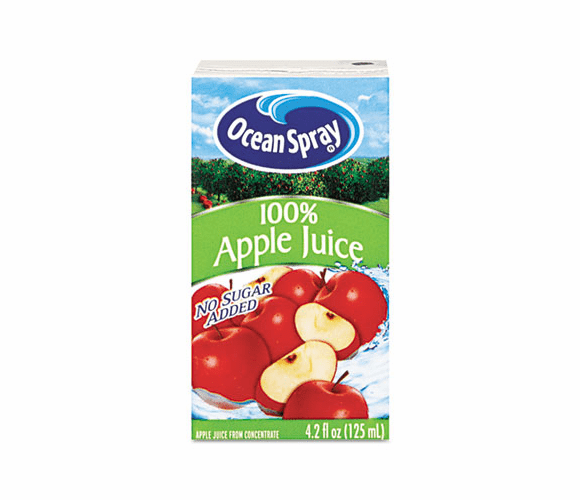 OCS00323 Aseptic Juice Boxes, 100% Apple, 4.2 oz, 40 per Carton By OCEAN SPRAY