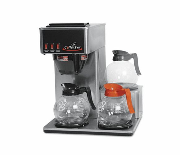 OGFCP3LB Three-Burner Low Profile Institutional Coffee Maker, Stainless Steel By ORIGINAL GOURMET FOOD COMPANY