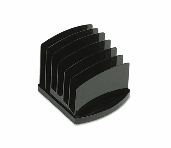 OIC22222 Incline Sorter, 6-Compartments, Plastic, 7.5w x 7.5d x 6.4h, Black By OFFICEMATE INTERNATIONAL CORP.