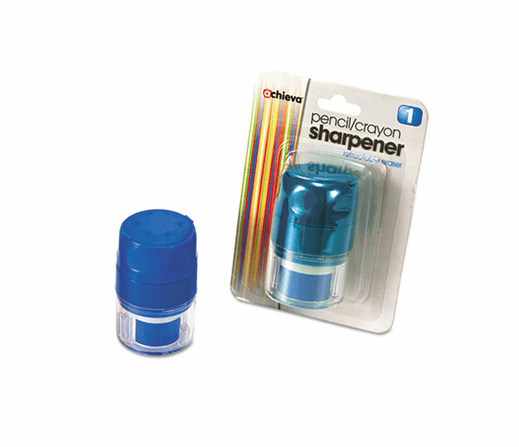OIC30220 Twin Pencil/Crayon Sharpener with Cap, Blue By OFFICEMATE INTERNATIONAL CORP.