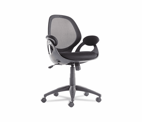 OIFBC4218 Mid-Back Swivel/Tilt Mesh Scoop Chair, Mesh Back/Armcaps, Black By OIF