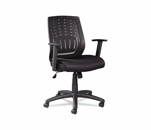 OIFEM4217 Eikon Series Mesh Manager's Synchro-Tilt Mid-Back Chair, Black Arms/Base, Black By ALERA