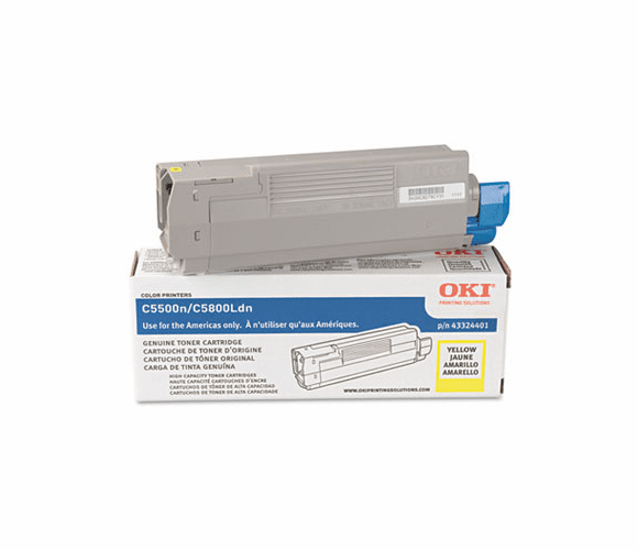 OKI43324401 43324401 High-Yield Toner, 5000 Page-Yield, Yellow By OKIDATA