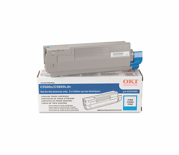 OKI43324403 43324403 High-Yield Toner (Type C8), 5000 Page-Yield, Cyan By OKIDATA