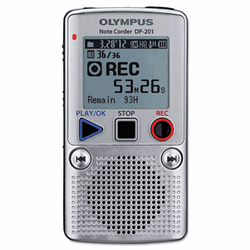 OLYV412121SU000 DP-201 Digital Voice Recorder, 2GB, Silver By OLYMPUS CORP.