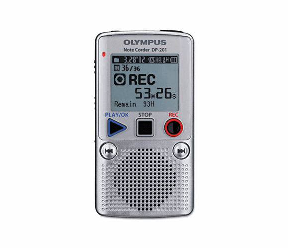 OLYV412121SU000 DP-201 Digital Voice Recorder, 2GB, Silver By OLYMPUS CORP.