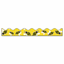 PAC0037750 Bordette Decorative Border, Bees, 2 1/4" x 25' Roll, Black/White/Yellow By PACON CORPORATION