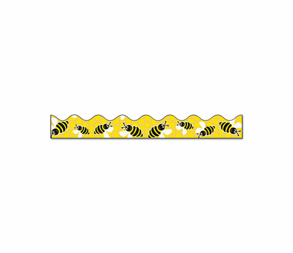 PAC0037750 Bordette Decorative Border, Bees, 2 1/4" x 25' Roll, Black/White/Yellow By PACON CORPORATION