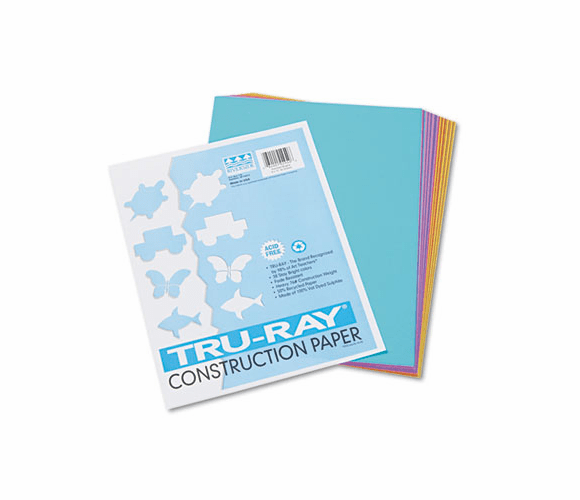 PAC102940 Tru-Ray Construction Paper, 76 lbs., 9 x 12, Assorted, 50 Sheets/Pack By PACON CORPORATION