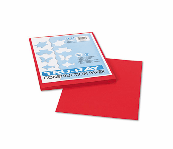 PAC102993 Tru-Ray Construction Paper, 76 lbs., 9 x 12, Holiday Red, 50 Sheets/Pack By PACON CORPORATION