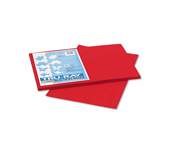 PAC102994 Tru-Ray Construction Paper, 76 lbs., 12 x 18, Holiday Red, 50 Sheets/Pack By PACON CORPORATION