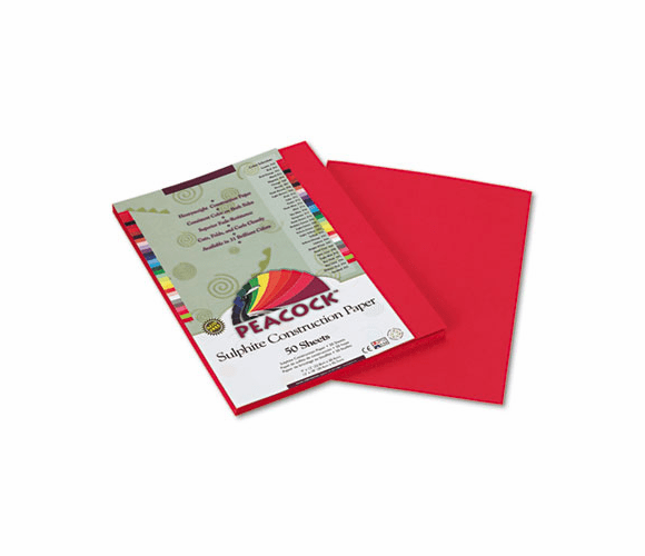 PAC103008 Tru-Ray Construction Paper, 76 lbs., 9 x 12, Scarlet, 50 Sheets/Pack By PACON CORPORATION