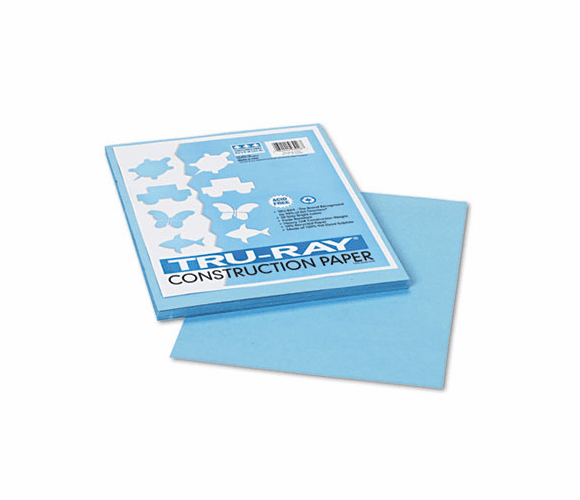 PAC103016 Tru-Ray Construction Paper, 76 lbs., 9 x 12, Sky Blue, 50 Sheets/Pack By PACON CORPORATION
