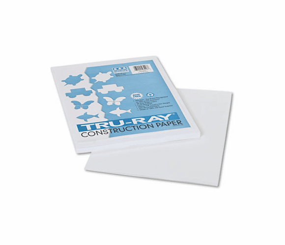 PAC103026 Tru-Ray Construction Paper, 76 lbs., 9 x 12, White, 50 Sheets/Pack By PACON CORPORATION