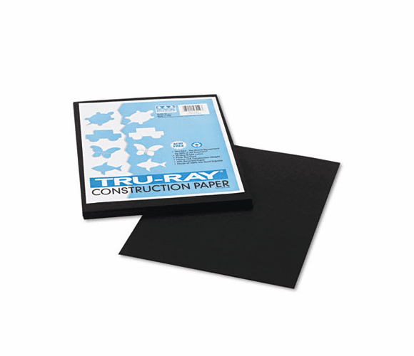 PAC103029 Tru-Ray Construction Paper, 76 lbs., 9 x 12, Black, 50 Sheets/Pack By PACON CORPORATION