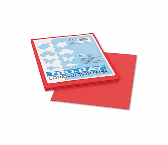 PAC103030 Tru-Ray Construction Paper, 76 lbs., 9 x 12, Red, 50 Sheets/Pack By PACON CORPORATION
