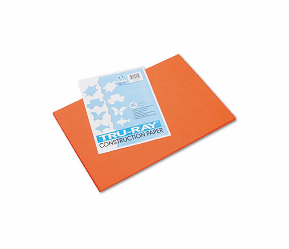 PAC103034 Tru-Ray Construction Paper, 76 lbs., 12 x 18, Orange, 50 Sheets/Pack By PACON CORPORATION