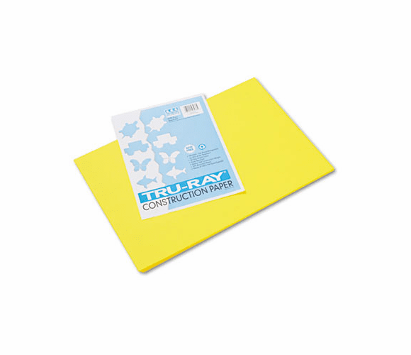 PAC103036 Tru-Ray Construction Paper, 76 lbs., 12 x 18, Yellow, 50 Sheets/Pack By PACON CORPORATION