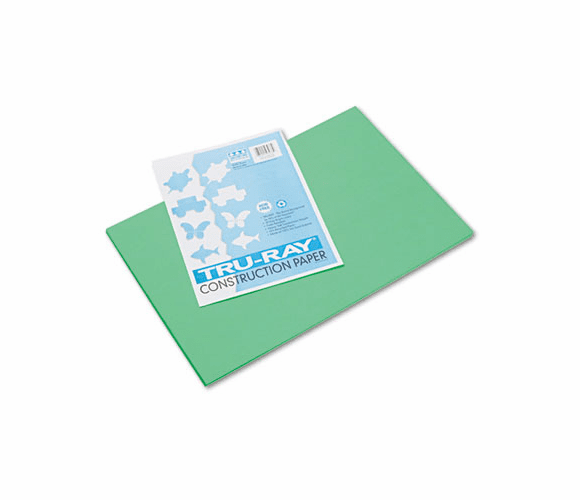 PAC103038 Tru-Ray Construction Paper, 76 lbs., 12 x 18, Festive Green, 50 Sheets/Pack By PACON CORPORATION