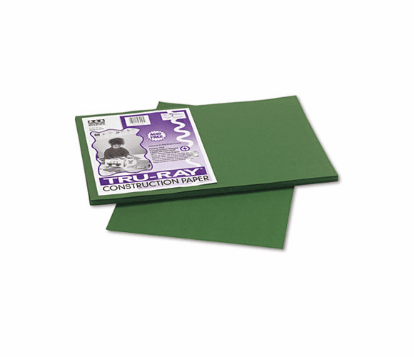 PAC103053 Tru-Ray Construction Paper, 76 lbs., 12 x 18, Dark Green, 50 Sheets/Pack By PACON CORPORATION