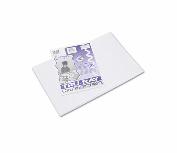 PAC103058 Tru-Ray Construction Paper, 76 lbs., 12 x 18, White, 50 Sheets/Pack By PACON CORPORATION