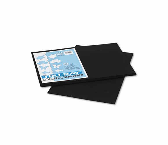 PAC103061 Tru-Ray Construction Paper, 76 lbs., 12 x 18, Black, 50 Sheets/Pack By PACON CORPORATION