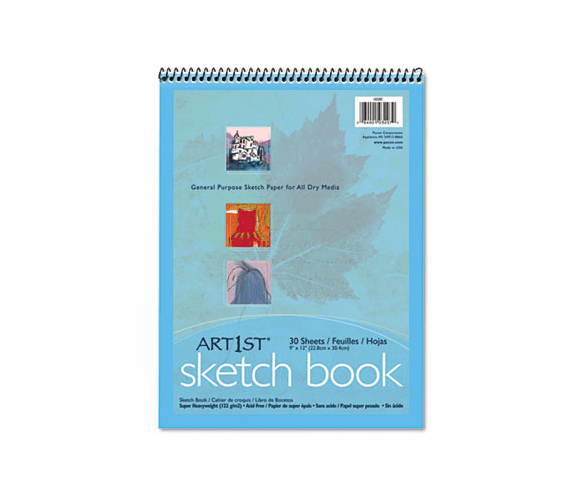 PAC103207 Artist's Sketch Book, Unruled, 80lb, 9 x 12, White, 30 Sheets/Pad By PACON CORPORATION