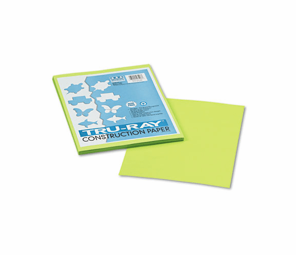 PAC103423 Tru-Ray Construction Paper, 76 lbs., 9 x 12, Brilliant Lime, 50 Sheets/Pack By PACON CORPORATION