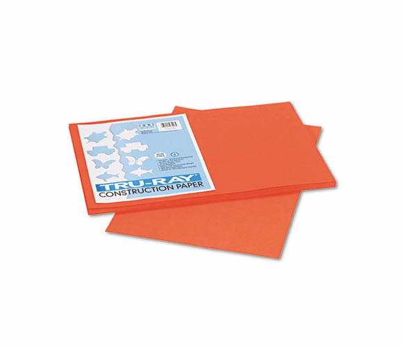 PAC103426 Tru-Ray Construction Paper, 76 lbs., 12 x 18, Pumpkin, 50 Sheets/Pack By PACON CORPORATION