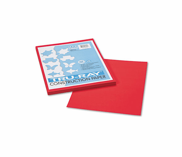 PAC103431 Tru-Ray Construction Paper, 76 lbs., 9 x 12, Festive Red, 50 Sheets/Pack By PACON CORPORATION