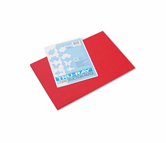 PAC103432 Tru-Ray Construction Paper, 76 lbs., 12 x 18, Festive Red, 50 Sheets/Pack By PACON CORPORATION