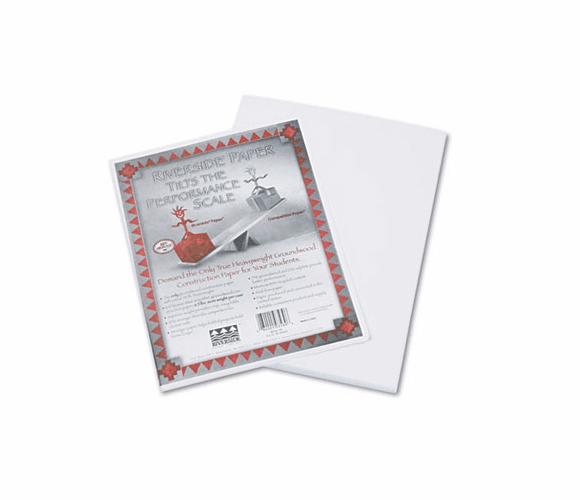 PAC103589 Riverside Construction Paper, 76 lbs., 9 x 12, White, 50 Sheets/Pack By PACON CORPORATION