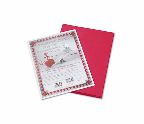 PAC103590 Riverside Construction Paper, 76 lbs., 9 x 12, Red, 50 Sheets/Pack By PACON CORPORATION