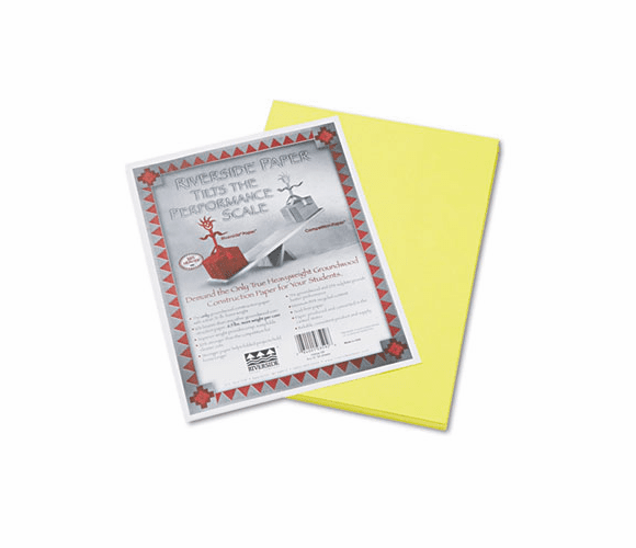 PAC103592 Riverside Construction Paper, 76 lbs., 9 x 12, Yellow, 50 Sheets/Pack By PACON CORPORATION