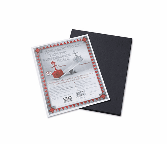 PAC103607 Riverside Construction Paper, 76 lbs., 9 x 12, Black, 50 Sheets/Pack By PACON CORPORATION