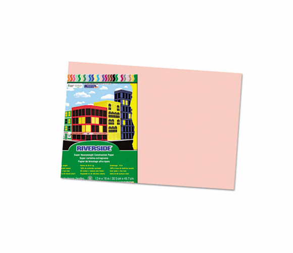 PAC103971 Riverside Construction Paper, 76 lbs., 12 x 18, Salmon, 50 Sheets/Pack By PACON CORPORATION