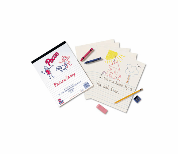 PAC2424 Multi-Program Picture Story Paper, 1/2" Long Rule, 12 x 9, White, 500 Sheets/Pk By PACON CORPORATION